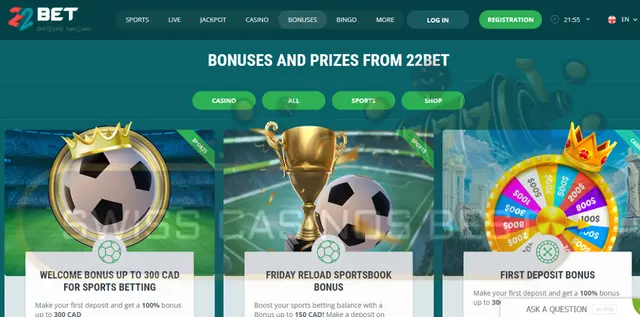 Boni im 22bet Casino online