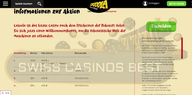 Boni im Casoola Casino online