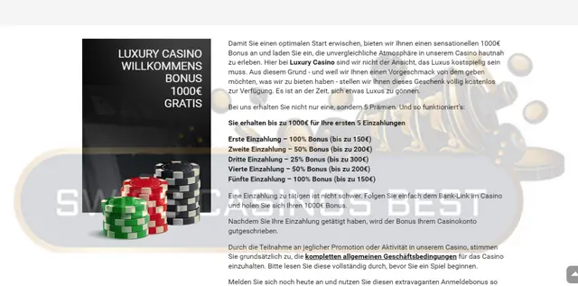 Boni im Luxury Casino