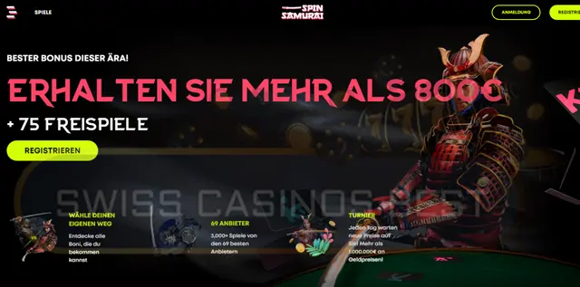 Spin Samurai online casino schweiz