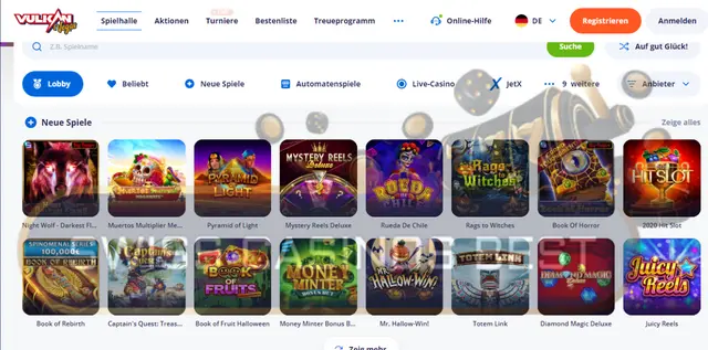 Spiele im Vulkan Vegas casino online